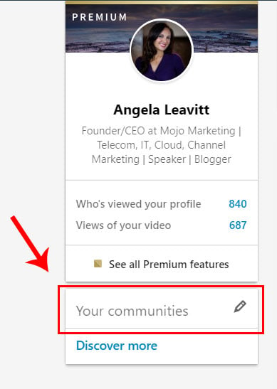 Your connections button on linkedin profile