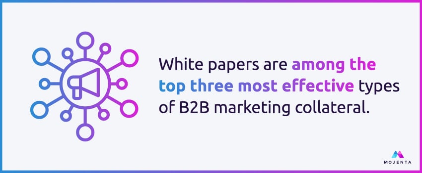 White papers are among the top three most effective types of B2B marketing collateral.