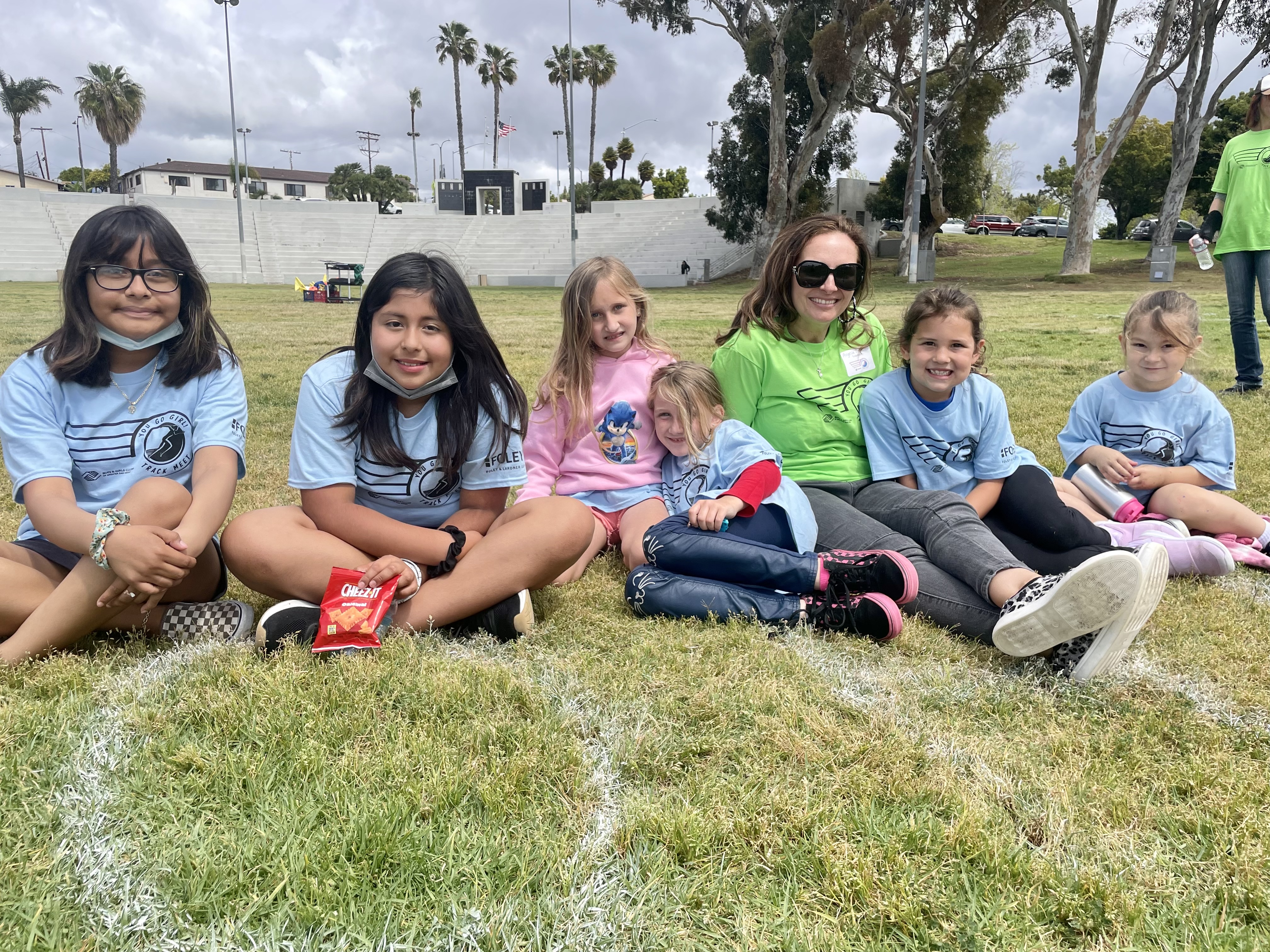 angela leavitt with kids from the boys and girls club