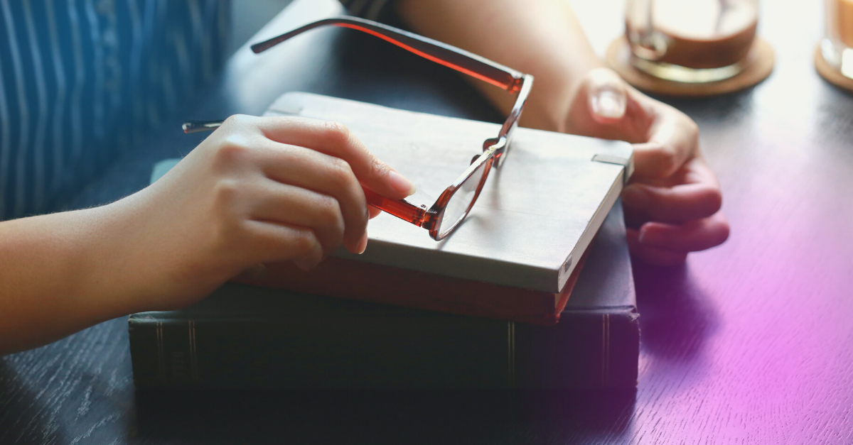 image of book and glasses