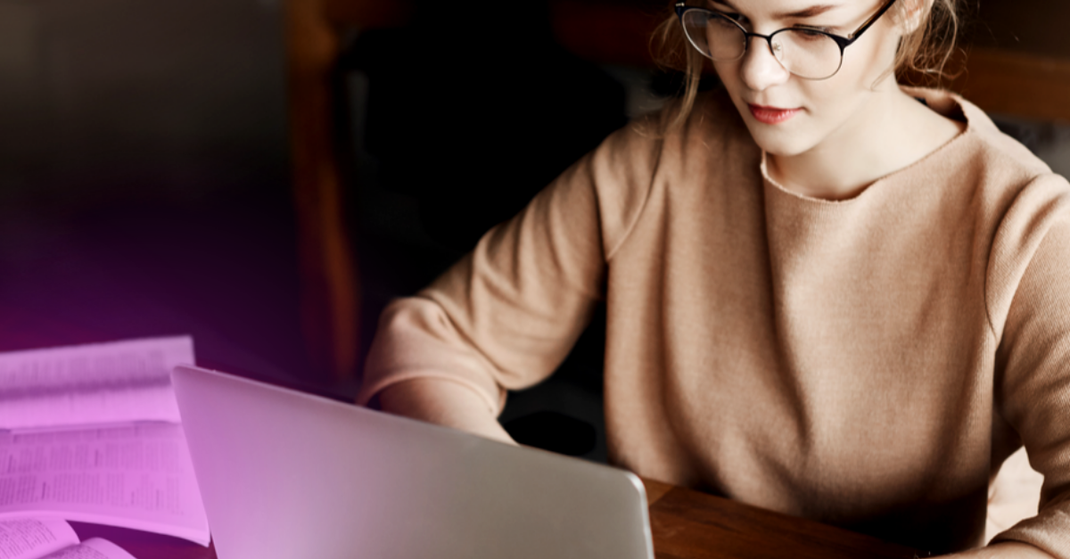 Woman using laptop